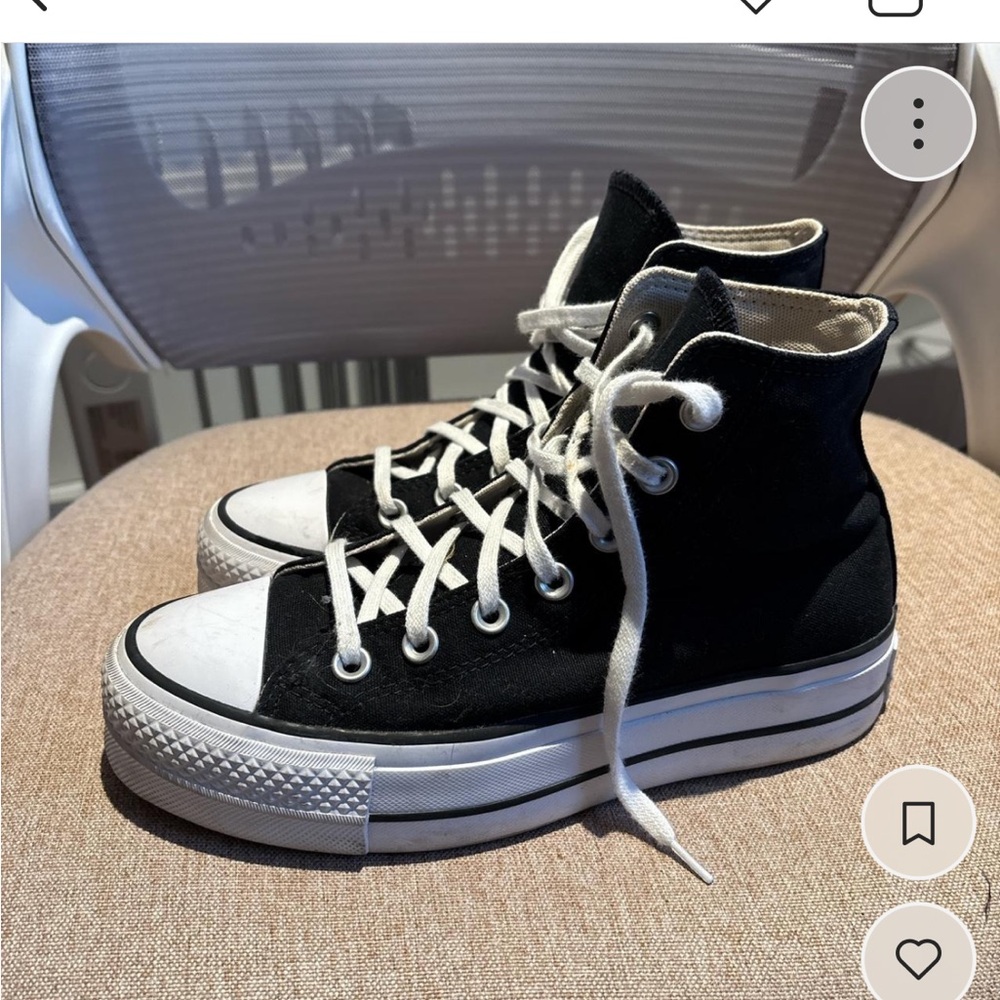 Converse Black and White High-Top Platform Sneakers